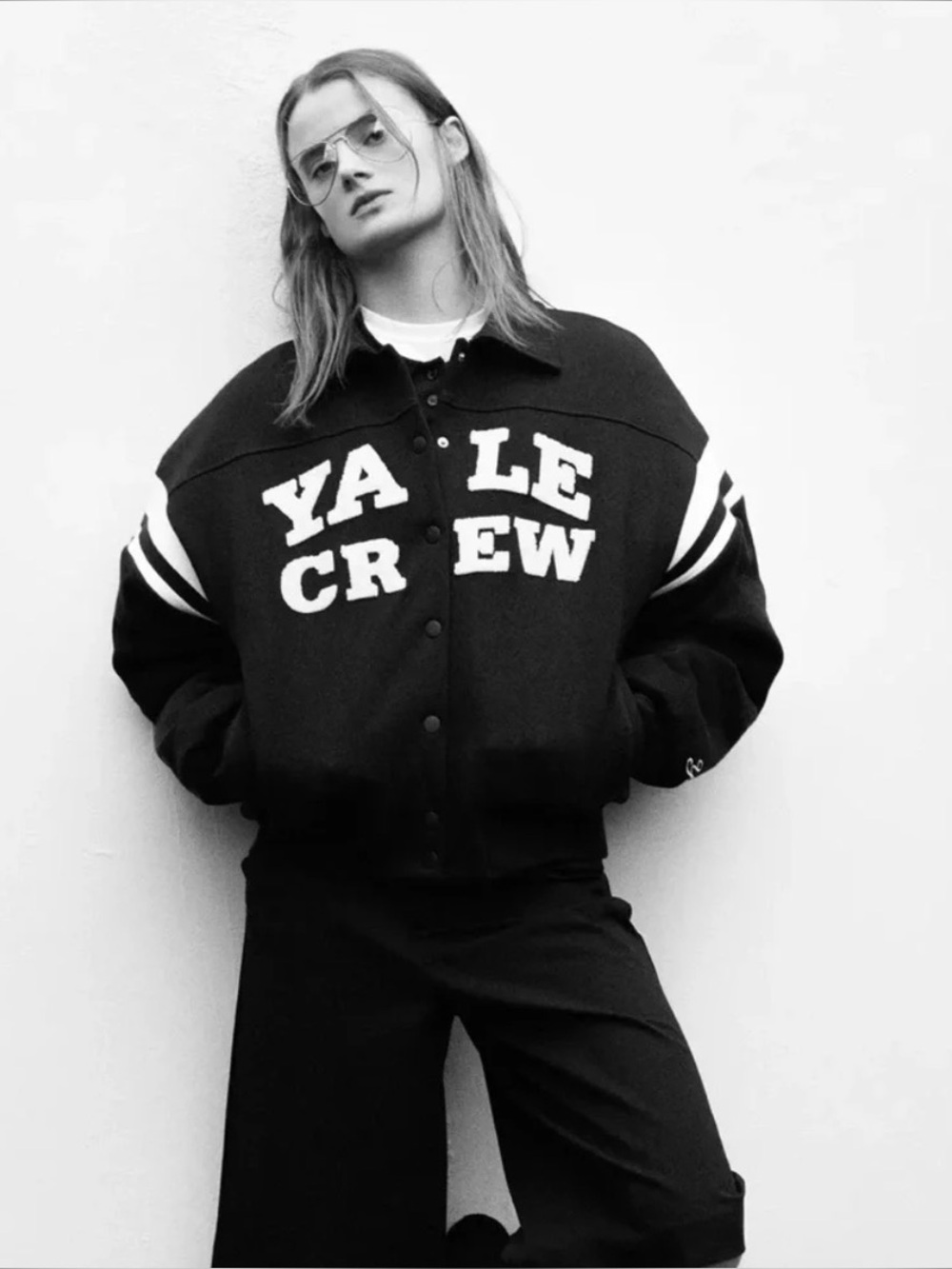 dark navy Yale varsity padded jacket from Zara